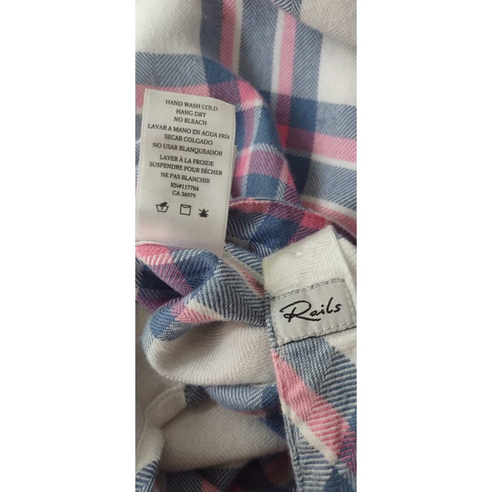 Rails Hunter Plaid Woven Rayon Button-Up Shirt Collared Long Sleeve Cowgirl XXS - Picture 6 of 6